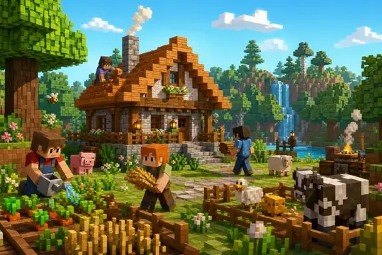 Jogadores em survival vanilla multiplayer